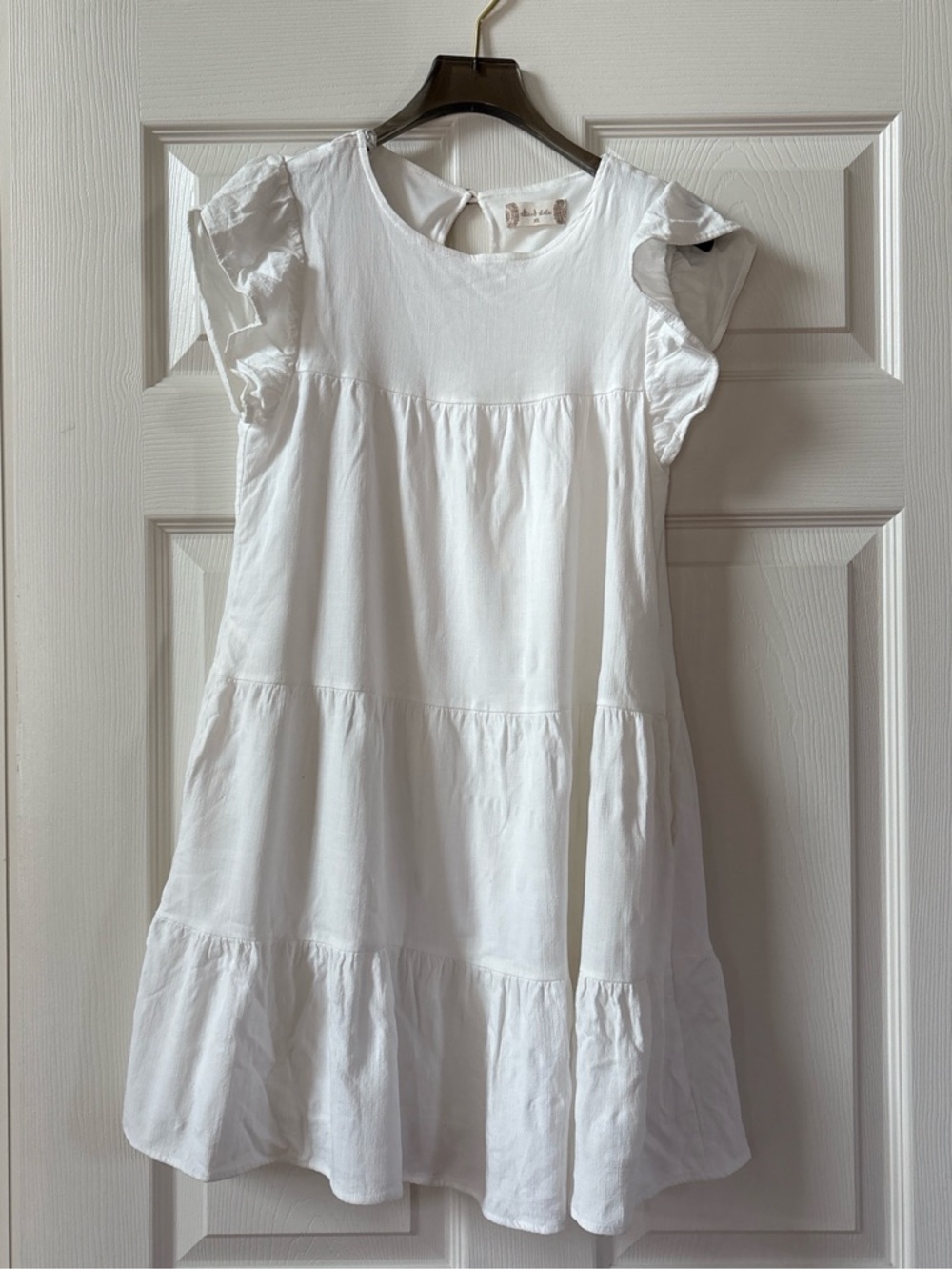 Altar’d State White Dress Ruffle-Sleeve Babydoll Dress Graduation Dress XS
